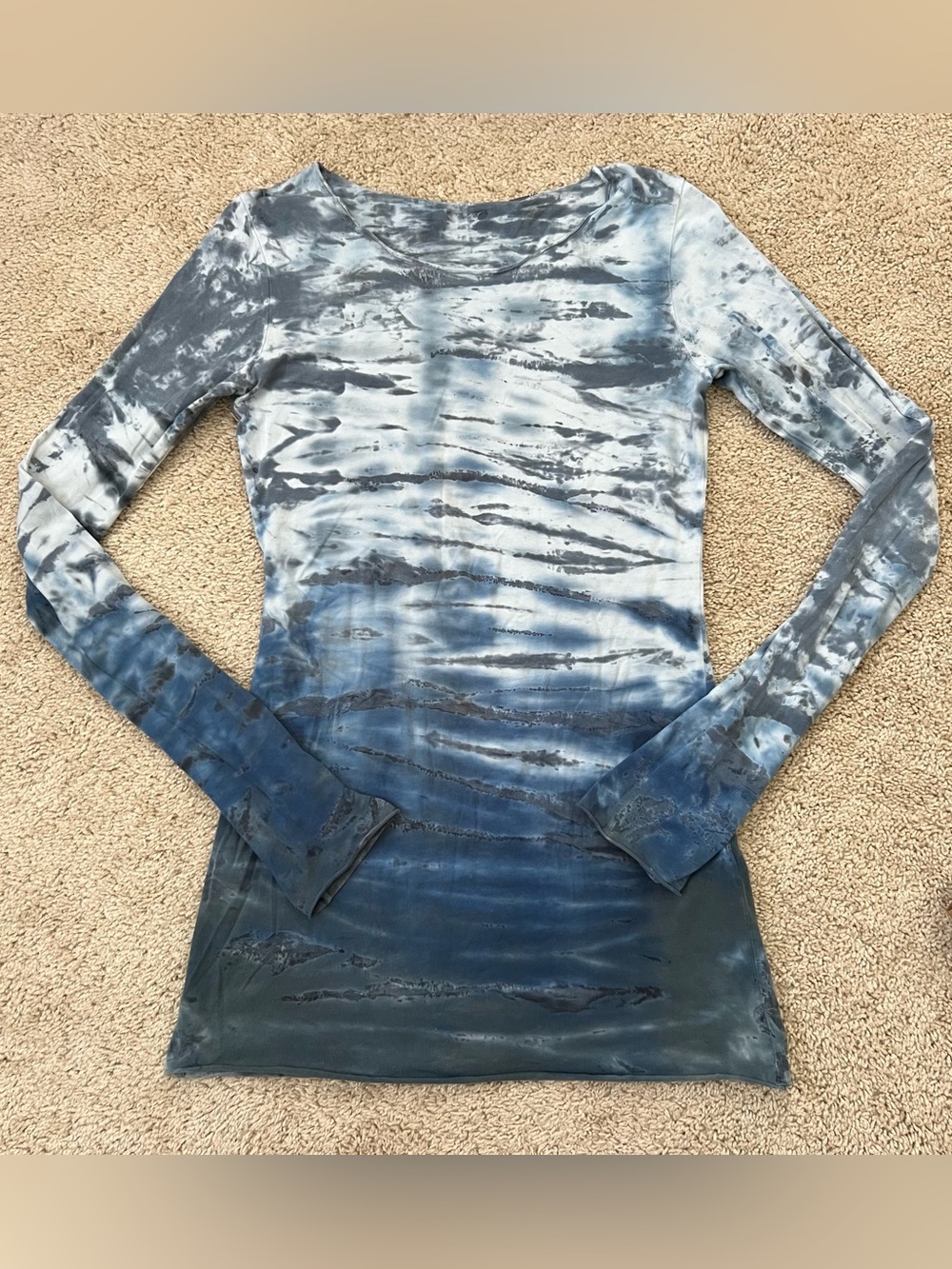 Hard Tail Forever Vintage Medium Long Sleeve Tie Dye Mini Dress Y2K *FLAW*